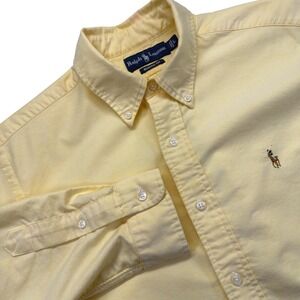 Ralph Lauren Oxford Button Down Shirt Mens L Solid Button-Down Collar Yellow